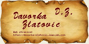 Davorka Zlatović vizit kartica